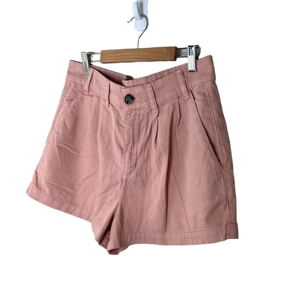 NWOT Free People Billie Chino High Rise Shorts In Pink - Picture 3 of 13